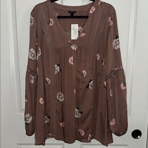 Floral Brown Blouse